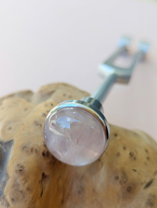 Rose Quartz Gem Foot (25mm) - Tuning Fork Accessory